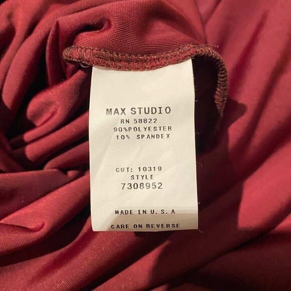 Max Studio Leon Max long knit wine velour velveteen dress Size Sz Large - Picture 9 of 9